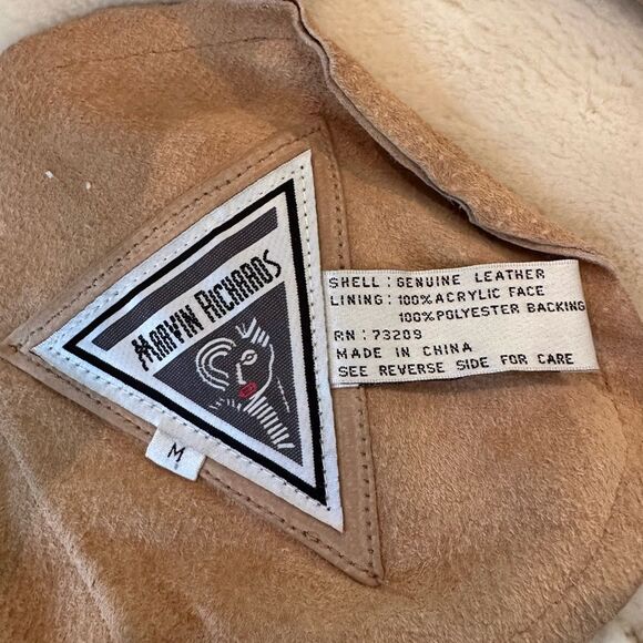 Marvin Richards Women's Genuine Leather Hooded Jacket Size M Faux Fur Lined Tan - Picture 14 of 15